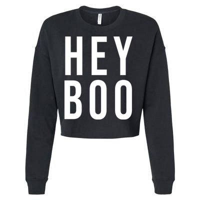Hey Boo Funny Halloween Festive Cropped Pullover Crew