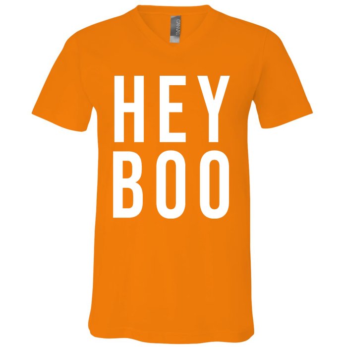 Hey Boo Funny Halloween Festive V-Neck T-Shirt