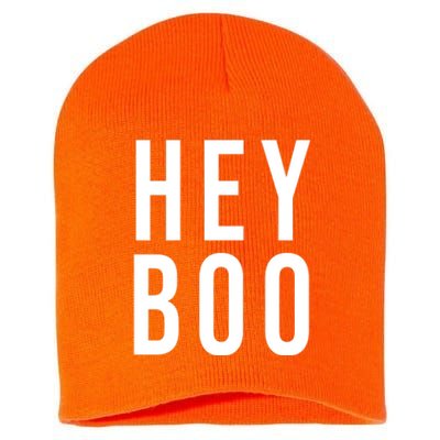 Hey Boo Funny Halloween Festive Short Acrylic Beanie