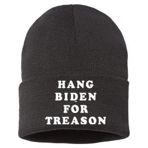 Hang Biden For Treason Sustainable Knit Beanie