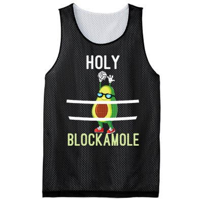 Holy Blockamole Funny Volleyball Block Avocado Mesh Reversible Basketball Jersey Tank