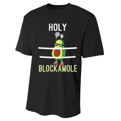 Holy Blockamole Funny Volleyball Block Avocado Performance Sprint T-Shirt