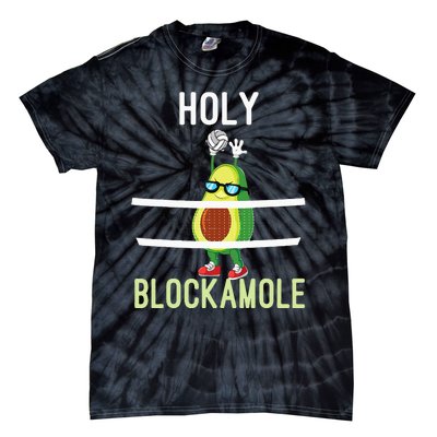 Holy Blockamole Funny Volleyball Block Avocado Tie-Dye T-Shirt