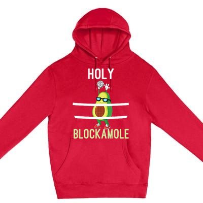 Holy Blockamole Funny Volleyball Block Avocado Premium Pullover Hoodie