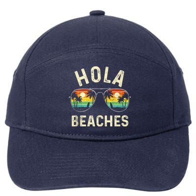 Hola Beaches Funny Aloha Beach Shirt Family Summer Vacation 7-Panel Snapback Hat