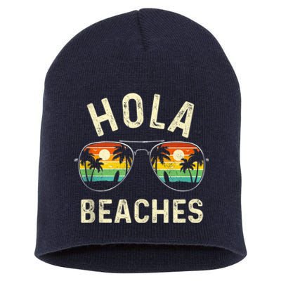 Hola Beaches Funny Aloha Beach Shirt Family Summer Vacation Short Acrylic Beanie