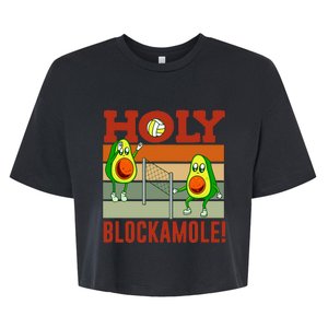 Holy Blockamole Funny Volleyball Match Block Avocado Design Bella+Canvas Jersey Crop Tee