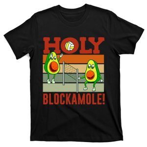 Holy Blockamole Funny Volleyball Match Block Avocado Design T-Shirt