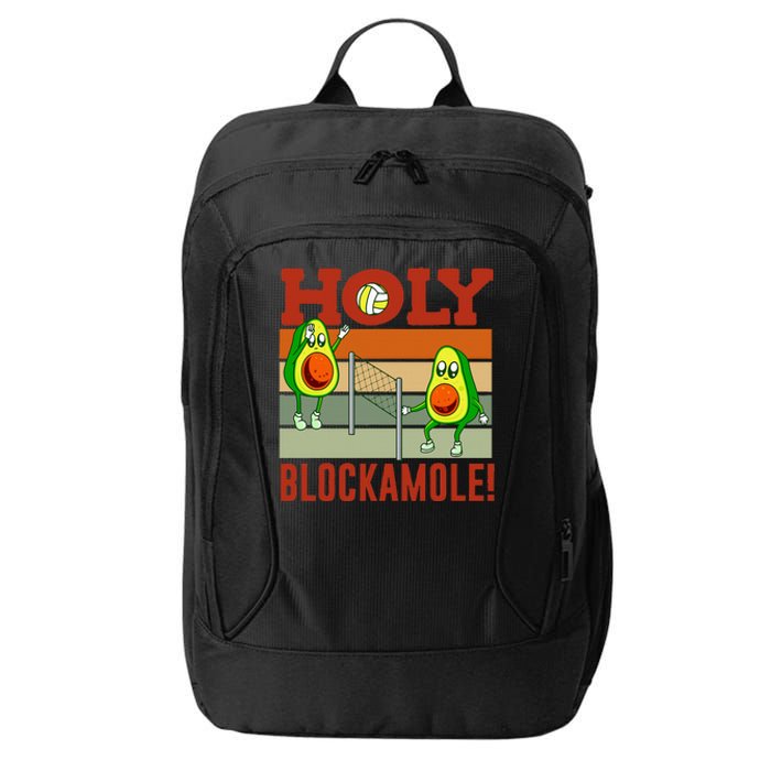 Holy Blockamole Funny Volleyball Match Block Avocado Design City Backpack