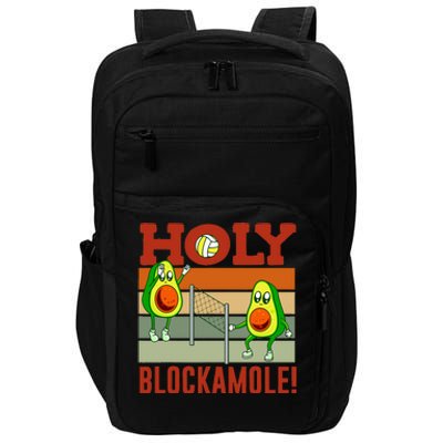 Holy Blockamole Funny Volleyball Match Block Avocado Design Impact Tech Backpack