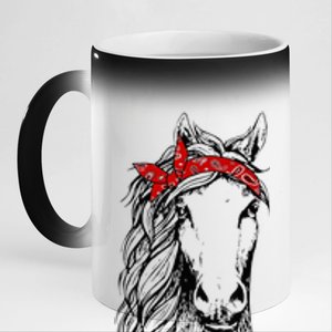 Horse Bandana For Horseback Riding Horse Lover 11oz Black Color Changing Mug