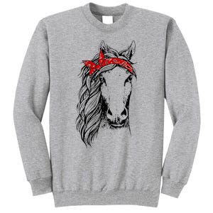 Horse Bandana For Horseback Riding Horse Lover Tall Sweatshirt