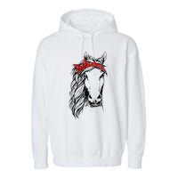 Horse Bandana For Horseback Riding Horse Lover Garment-Dyed Fleece Hoodie