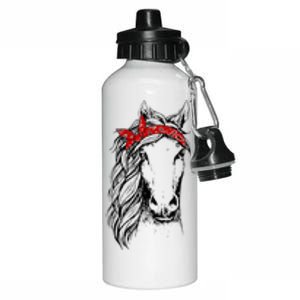 Horse Bandana For Horseback Riding Horse Lover Aluminum Water Bottle