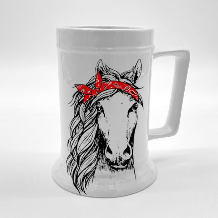 Horse Bandana For Horseback Riding Horse Lover Beer Stein