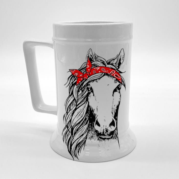 Horse Bandana For Horseback Riding Horse Lover Beer Stein