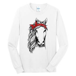 Horse Bandana For Horseback Riding Horse Lover Tall Long Sleeve T-Shirt