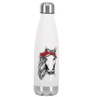 Horse Bandana For Horseback Riding Horse Lover Stainless Steel Insulated Water Bottle