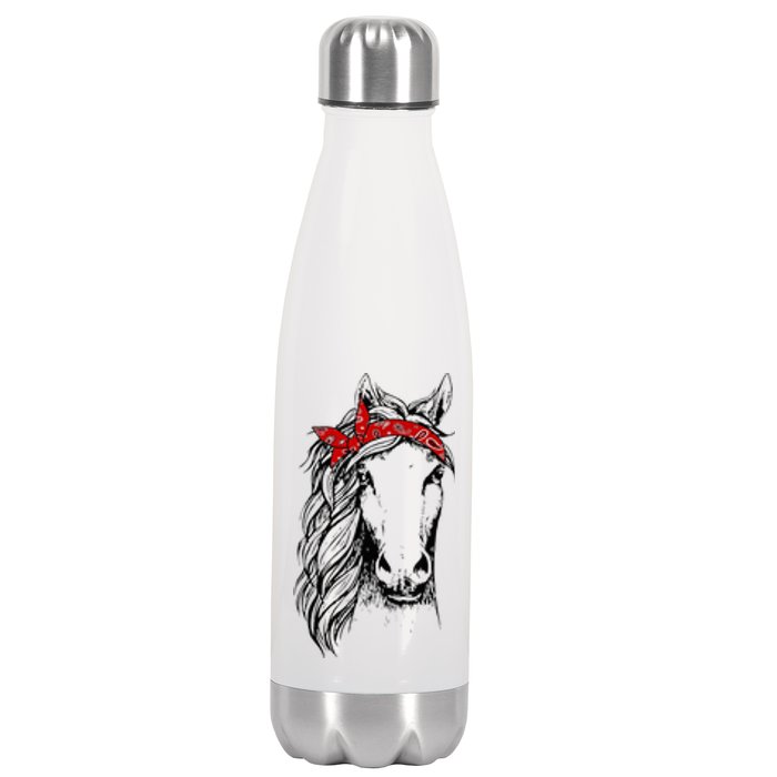 Horse Bandana For Horseback Riding Horse Lover Stainless Steel Insulated Water Bottle