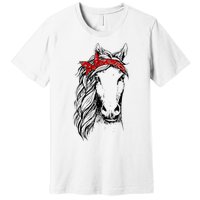 Horse Bandana For Horseback Riding Horse Lover Premium T-Shirt