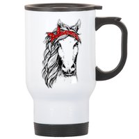 Horse Bandana For Horseback Riding Horse Lover Stainless Steel Travel Mug