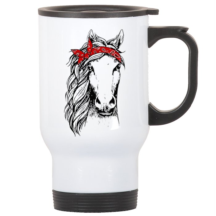 Horse Bandana For Horseback Riding Horse Lover Stainless Steel Travel Mug