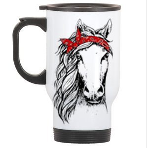 Horse Bandana For Horseback Riding Horse Lover Stainless Steel Travel Mug