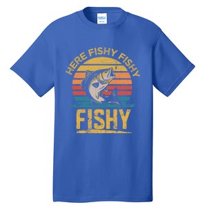 Herefishy Bass Fishing Funny Dad Gift Tall T-Shirt