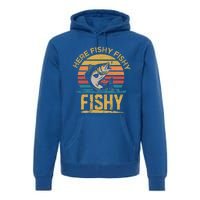 Herefishy Bass Fishing Funny Dad Gift Premium Hoodie