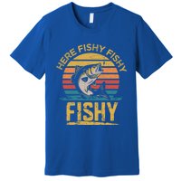 Herefishy Bass Fishing Funny Dad Gift Premium T-Shirt