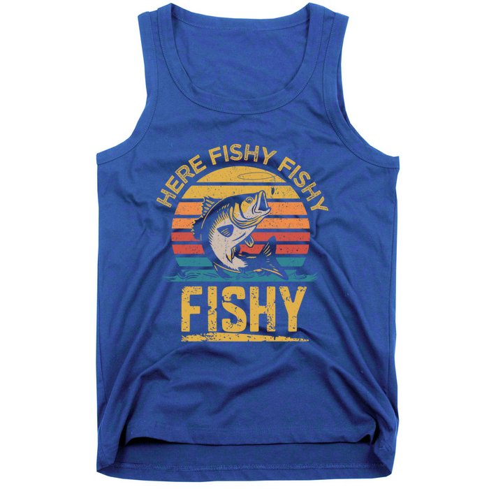 Herefishy Bass Fishing Funny Dad Gift Tank Top