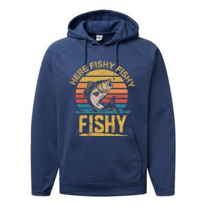 Herefishy Bass Fishing Funny Dad Gift Performance Fleece Hoodie