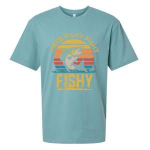 Herefishy Bass Fishing Funny Dad Gift Sueded Cloud Jersey T-Shirt