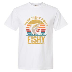 Herefishy Bass Fishing Funny Dad Gift Garment-Dyed Heavyweight T-Shirt