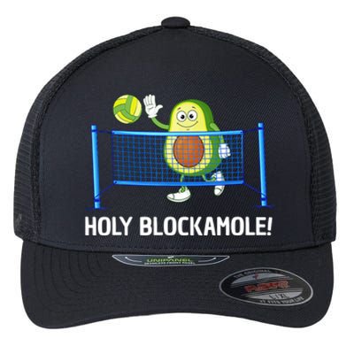 Holy Blockamole Funny Volleyball Lover Flexfit Unipanel Trucker Cap