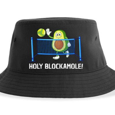 Holy Blockamole Funny Volleyball Lover Sustainable Bucket Hat