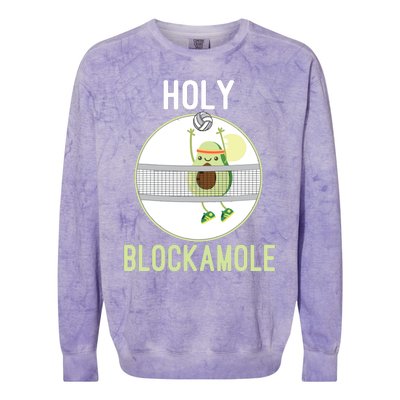 Holy Blockamole Funny Volleyball Block Avocado Teen Colorblast Crewneck Sweatshirt