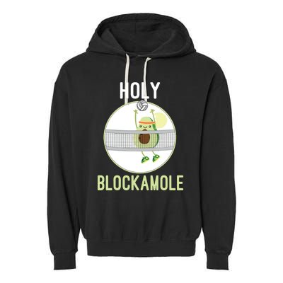 Holy Blockamole Funny Volleyball Block Avocado Teen Garment-Dyed Fleece Hoodie