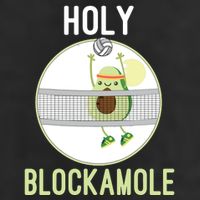 Holy Blockamole Funny Volleyball Block Avocado Teen 7 Panel Mesh Trucker Snapback Hat