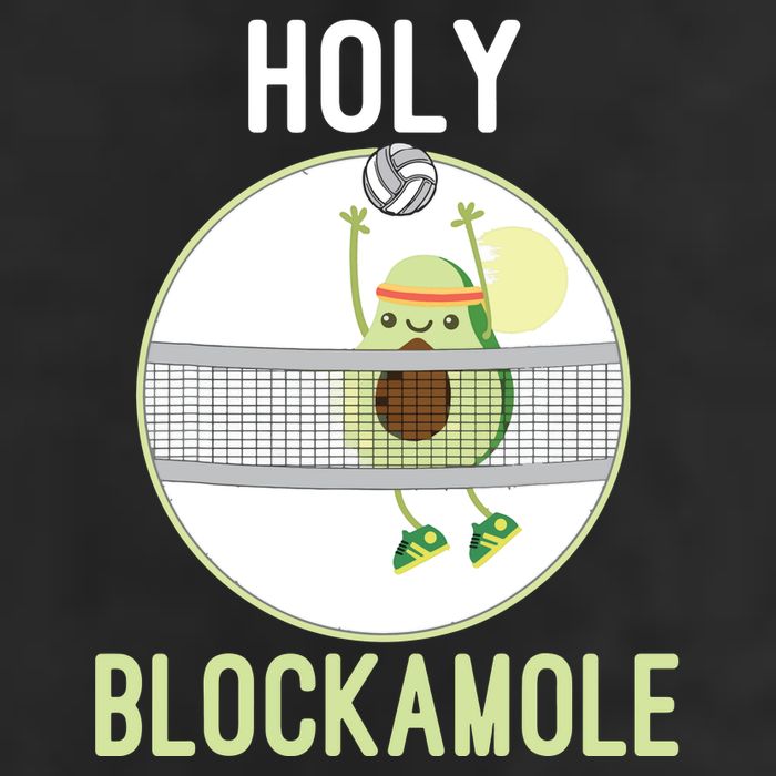 Holy Blockamole Funny Volleyball Block Avocado Teen 7 Panel Mesh Trucker Snapback Hat