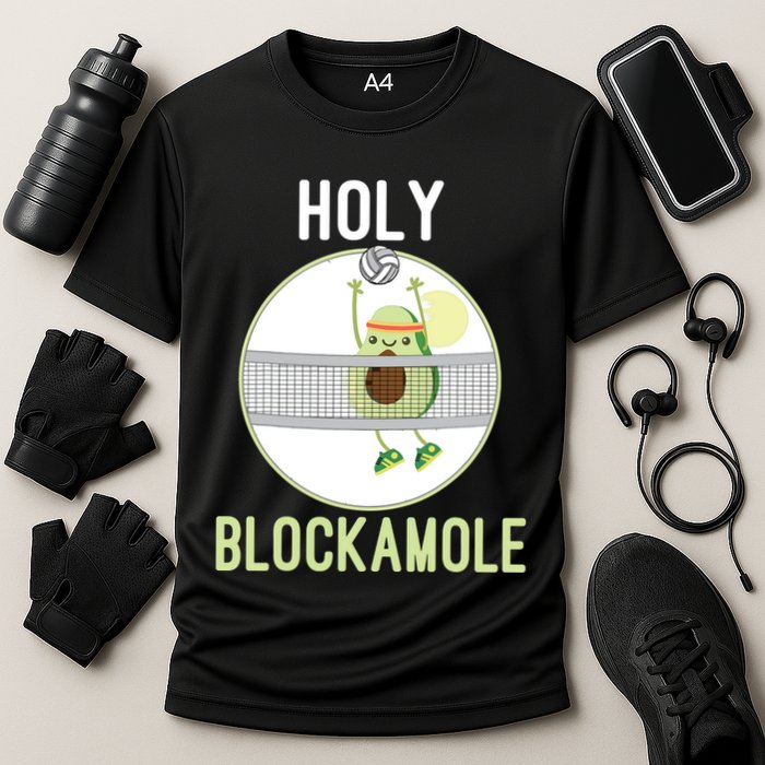 Holy Blockamole Funny Volleyball Block Avocado Teen Cooling Performance Crew T-Shirt