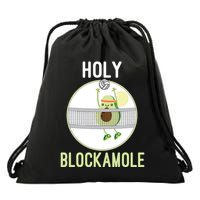 Holy Blockamole Funny Volleyball Block Avocado Teen Drawstring Bag