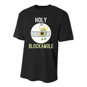 Holy Blockamole Funny Volleyball Block Avocado Teen Youth Performance Sprint T-Shirt