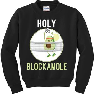 Holy Blockamole Funny Volleyball Block Avocado Teen Kids Sweatshirt