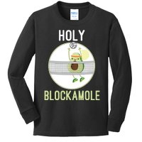 Holy Blockamole Funny Volleyball Block Avocado Teen Kids Long Sleeve Shirt