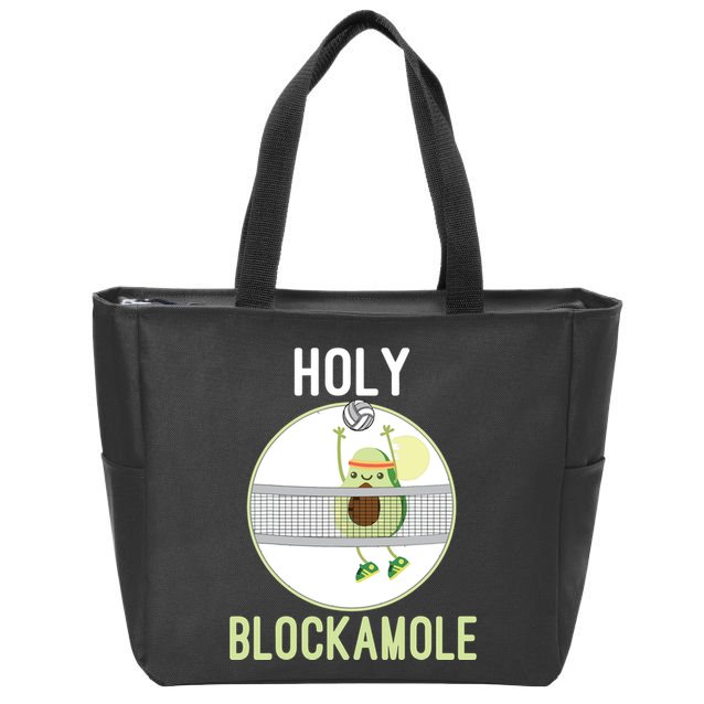 Holy Blockamole Funny Volleyball Block Avocado Teen Zip Tote Bag