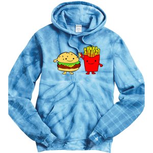 Hamburger Burger Fast Food French Fries Tie Dye Hoodie