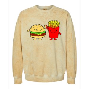 Hamburger Burger Fast Food French Fries Colorblast Crewneck Sweatshirt