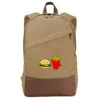 Hamburger Burger Fast Food French Fries Cotton Canvas Backpack