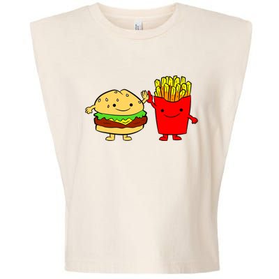 Hamburger Burger Fast Food French Fries Garment-Dyed Women's Muscle Tee